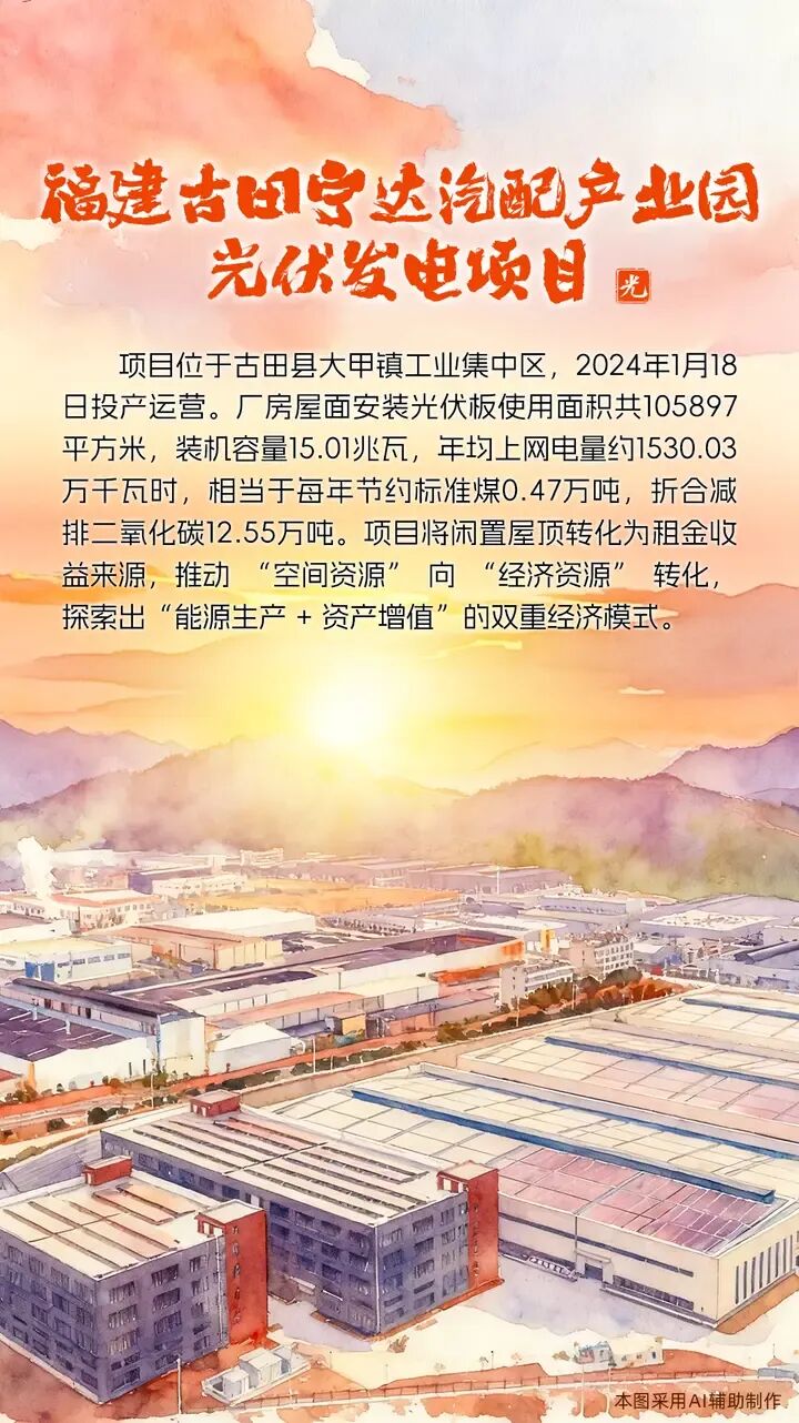 【闽东能源】福建古田宁达汽配产业园光伏发电项目